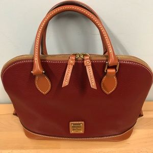 DOONEY & BOURKE Pebble Leather Zip Satchel. EUC